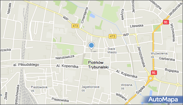 Piotrków Trybunalski, Szewska, mapa Piotrków Trybunalski
