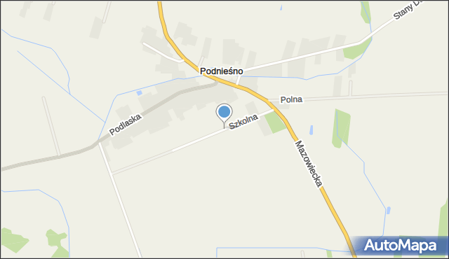 Podnieśno, Szkolna, mapa Podnieśno