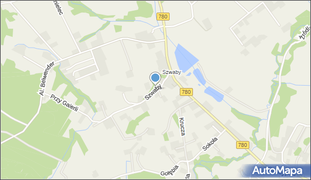 Poręba Żegoty, Szwaby, mapa Poręba Żegoty