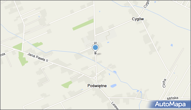 Poświętne powiat wołomiński, Szkolna, mapa Poświętne powiat wołomiński