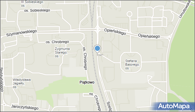 Poznań, Szeligowskiego Tadeusza, mapa Poznania