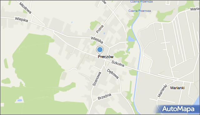 Preczów, Szkolna, mapa Preczów