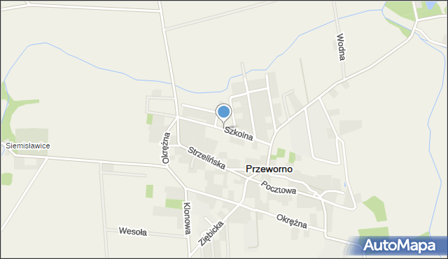 Przeworno, Szkolna, mapa Przeworno