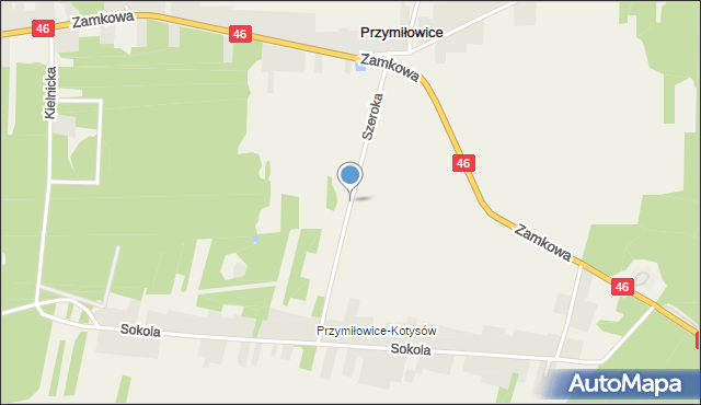 Przymiłowice, Szeroka, mapa Przymiłowice
