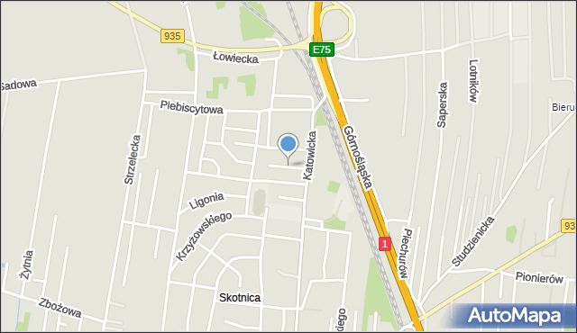 Pszczyna, Szczepańczyka Franciszka, mapa Pszczyny