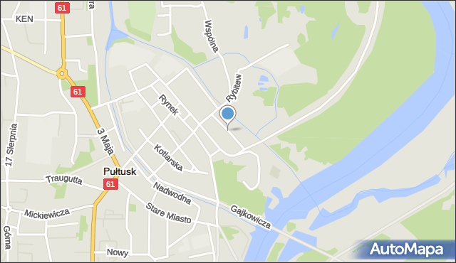 Pułtusk, Szkolna, mapa Pułtusk