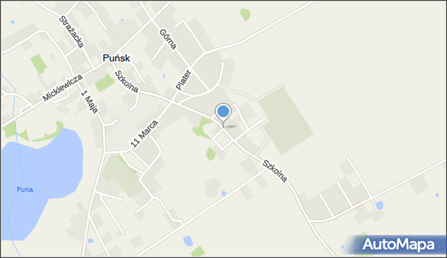 Puńsk, Szkolna, mapa Puńsk