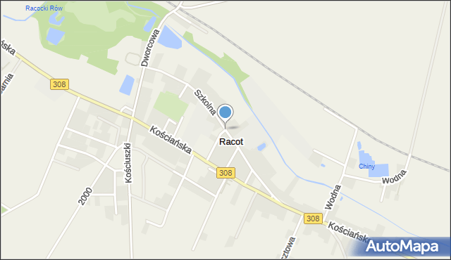 Racot, Szkolna, mapa Racot