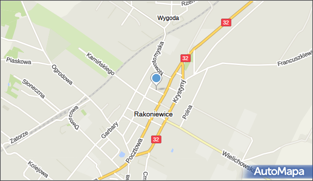 Rakoniewice, Szkolna, mapa Rakoniewice