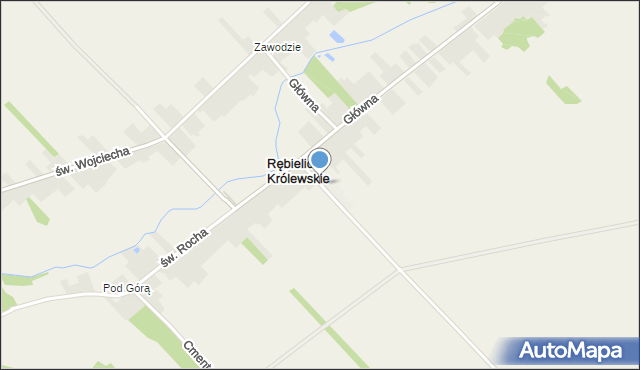 Rębielice Królewskie, Szkolna, mapa Rębielice Królewskie