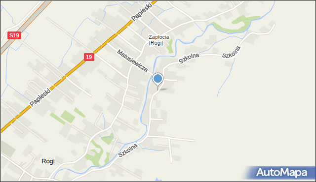 Rogi gmina Miejsce Piastowe, Szkolna, mapa Rogi gmina Miejsce Piastowe