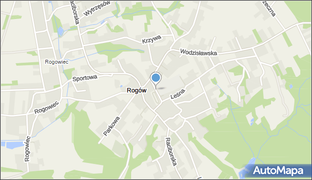 Rogów gmina Gorzyce, Szkolna, mapa Rogów gmina Gorzyce