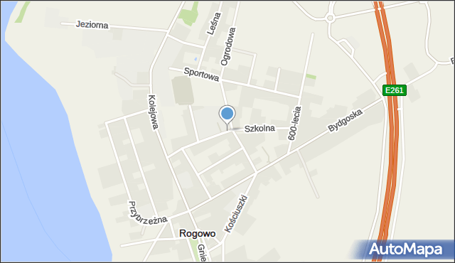 Rogowo powiat żniński, Szkolna, mapa Rogowo powiat żniński