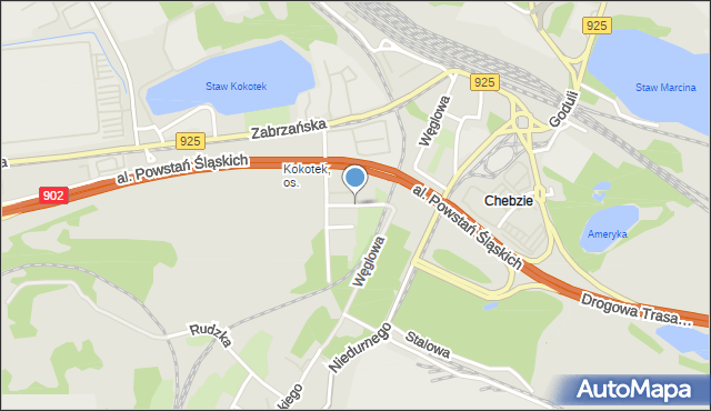 Ruda Śląska, Szafranka Józefa, mapa Rudy Śląskiej