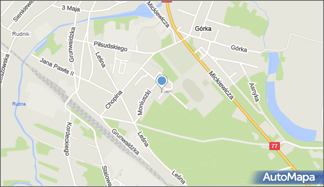 Rudnik nad Sanem, Szymanowskiego Karola, mapa Rudnik nad Sanem