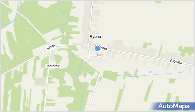 Rybna gmina Mykanów, Szkolna, mapa Rybna gmina Mykanów