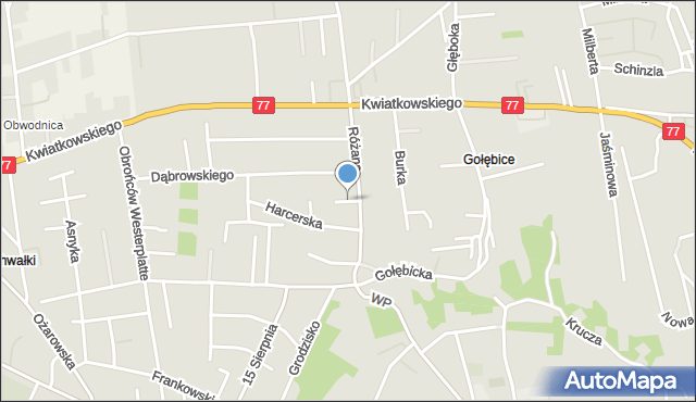 Sandomierz, Szczęśliwa, mapa Sandomierza