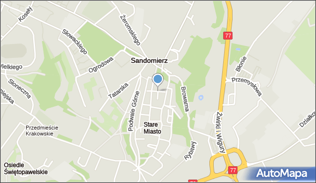 Sandomierz, Szpitalna, mapa Sandomierza