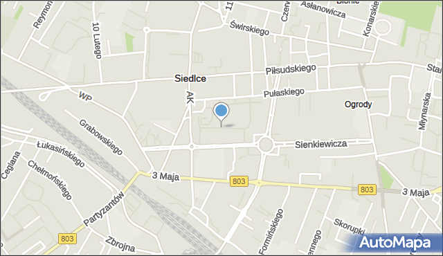 Siedlce, Szymanowskiego Karola, mapa Siedlce