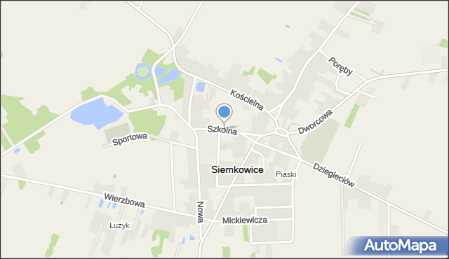 Siemkowice, Szkolna, mapa Siemkowice