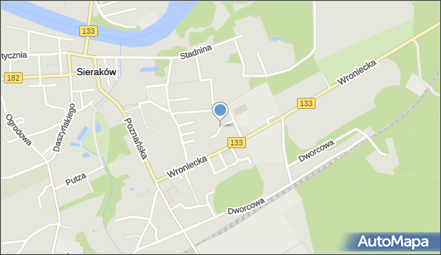 Sieraków powiat międzychodzki, Szarych Szeregów, mapa Sieraków powiat międzychodzki