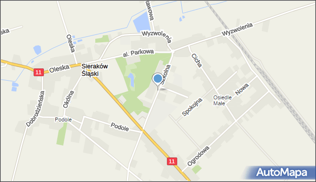 Sieraków Śląski, Szkolna, mapa Sieraków Śląski