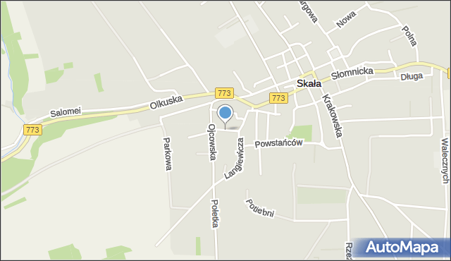 Skała powiat krakowski, Szkolna, mapa Skała powiat krakowski