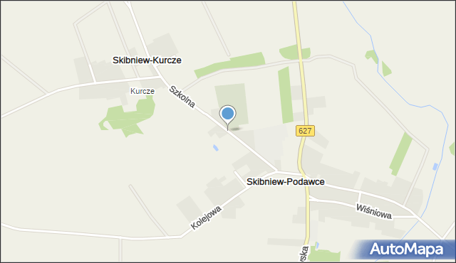 Skibniew-Podawce, Szkolna, mapa Skibniew-Podawce