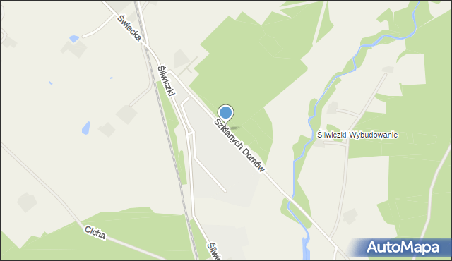 Śliwice powiat tucholski, Szklanych Domów, mapa Śliwice powiat tucholski