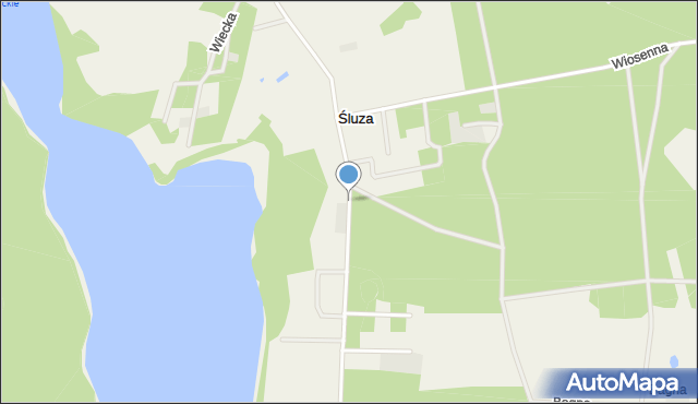 Śluza gmina Lipusz, Szczęśliwa, mapa Śluza gmina Lipusz