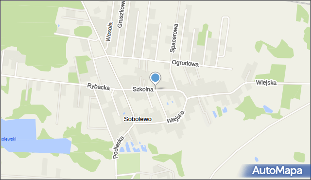Sobolewo gmina Grabówka, Szkolna, mapa Sobolewo gmina Grabówka