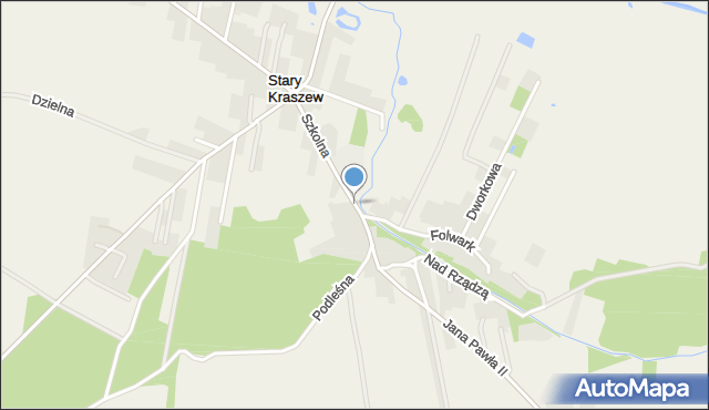 Stary Kraszew, Szkolna, mapa Stary Kraszew