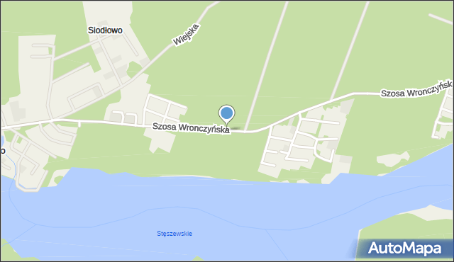 Stęszewko, Szosa Wronczyńska, mapa Stęszewko