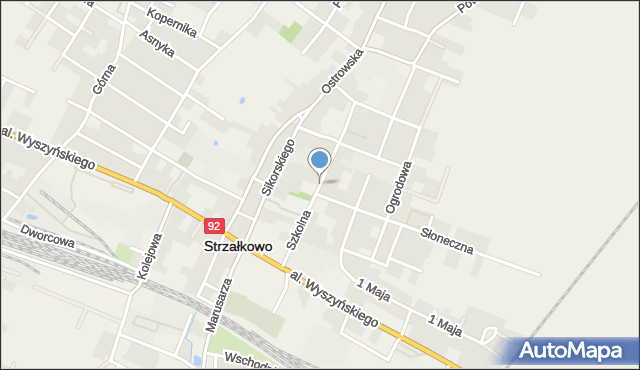 Strzałkowo powiat słupecki, Szkolna, mapa Strzałkowo powiat słupecki