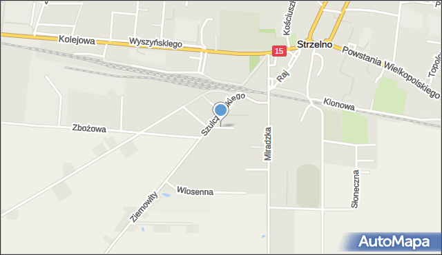 Strzelno powiat mogileński, Szymborskiej Wisławy, mapa Strzelno powiat mogileński