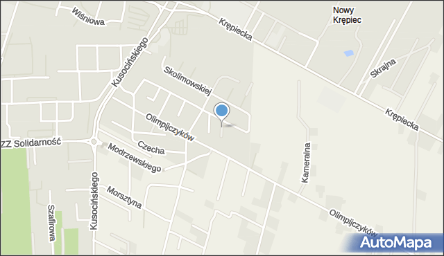 Świdnik, Szczerbakiewicza Romana, mapa Świdnika