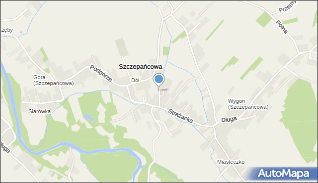 Szczepańcowa, Szkolna, mapa Szczepańcowa