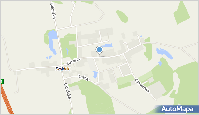 Szyldak, Szkolna, mapa Szyldak