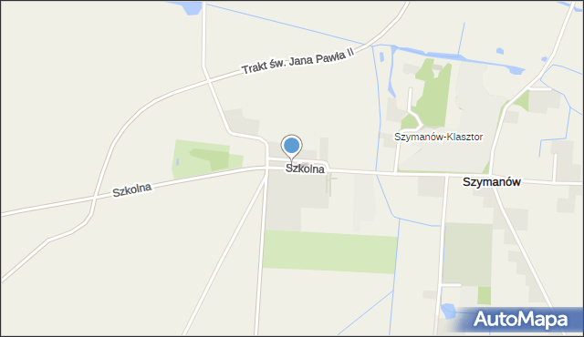 Szymanów gmina Teresin, Szkolna, mapa Szymanów gmina Teresin