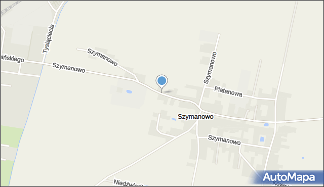 Szymanowo gmina Rawicz, Szymanowo, mapa Szymanowo gmina Rawicz