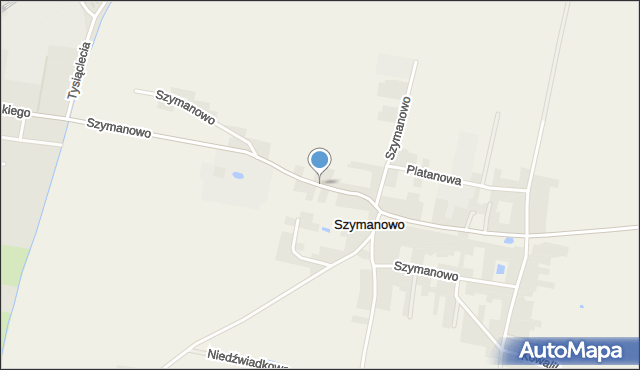 Szymanowo gmina Rawicz, Szymanowo, mapa Szymanowo gmina Rawicz