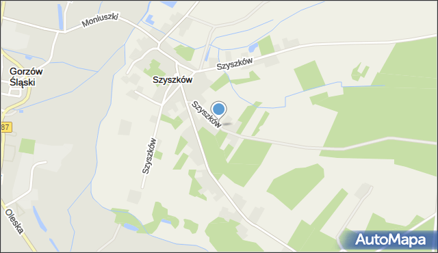 Szyszków gmina Praszka, Szyszków, mapa Szyszków gmina Praszka