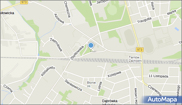 Tarnów, Szarych Szeregów, mapa Tarnów