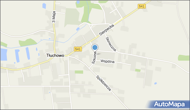 Tłuchowo, Szkolna, mapa Tłuchowo
