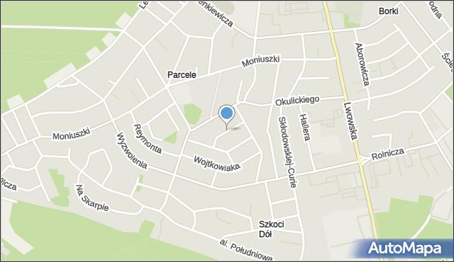 Tomaszów Lubelski, Szarych Szeregów, mapa Tomaszów Lubelski