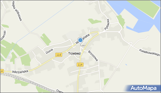 Trzebież, Szkolna, mapa Trzebież
