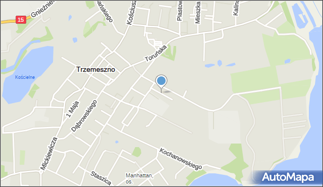 Trzemeszno powiat gnieźnieński, Szkolna, mapa Trzemeszno powiat gnieźnieński