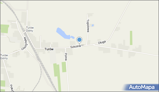 Turów gmina Olsztyn, Szkolna, mapa Turów gmina Olsztyn