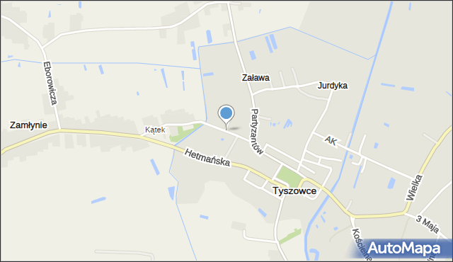 Tyszowce, Szwedzka, mapa Tyszowce