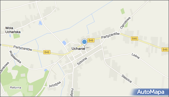 Uchanie, Szeroka, mapa Uchanie